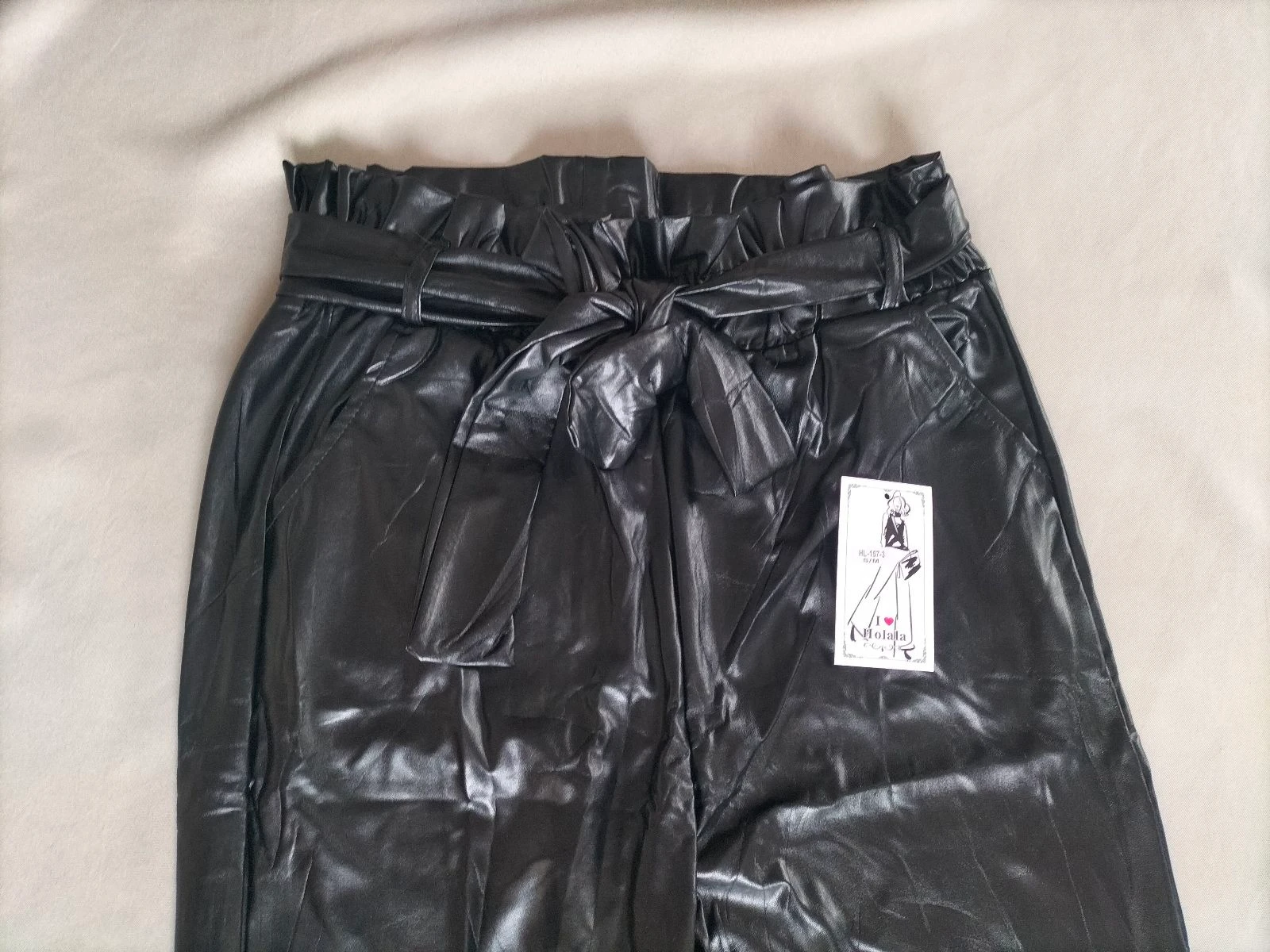 Black Faux Leather Carrot Cut Pants | S/M | I Love Holala | New – photo 5